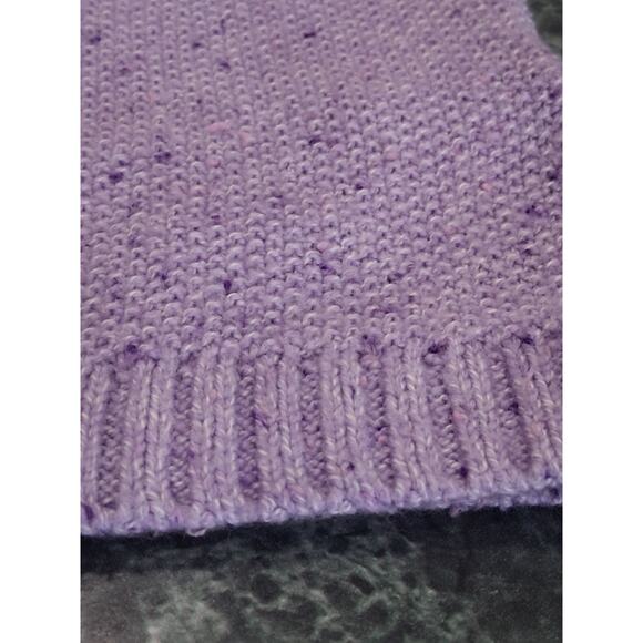 Talbots Sweater Womens Purple Nordic Cable Knit Speckled Crew Neck Sweater XS - Picture 4 of 12